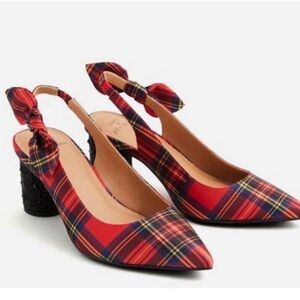 Torrid x Betsey Johnson Plaid Red Slingback Heels—NEVER WORN